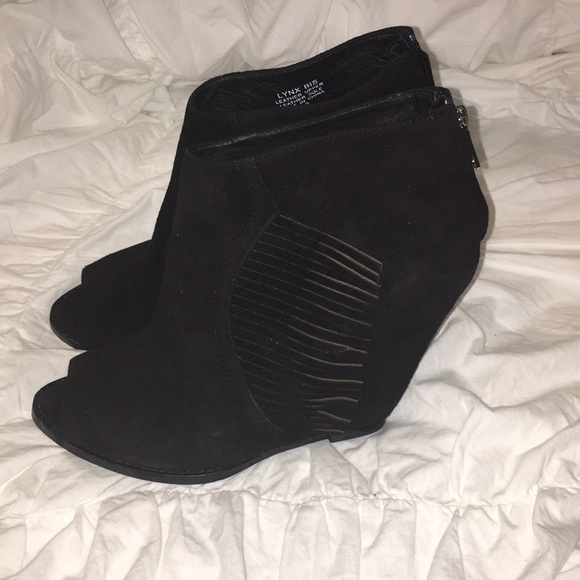 Ash Black Suede Peeptoe Wedges Size 39 - Picture 2 of 7